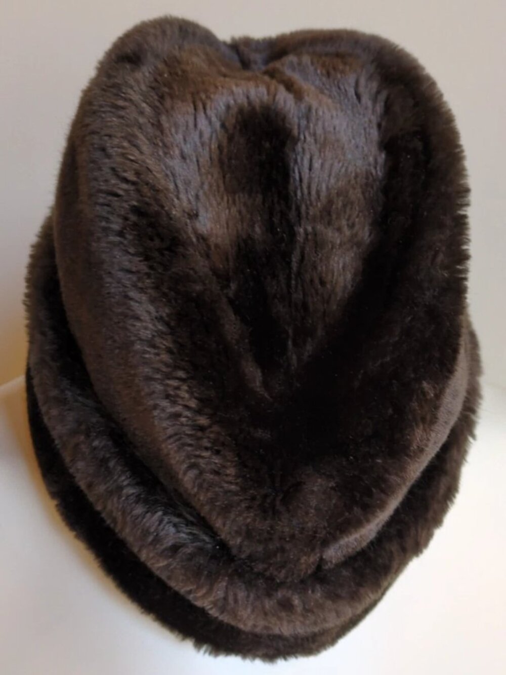VTG Faux Fur Hat Small (20-21 in) Black United Hatters Cap Workers Union USA